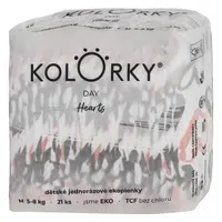 KOLORKY DAY Jednorázové EKO plenky srdce M (5-8 kg) 21 kusů