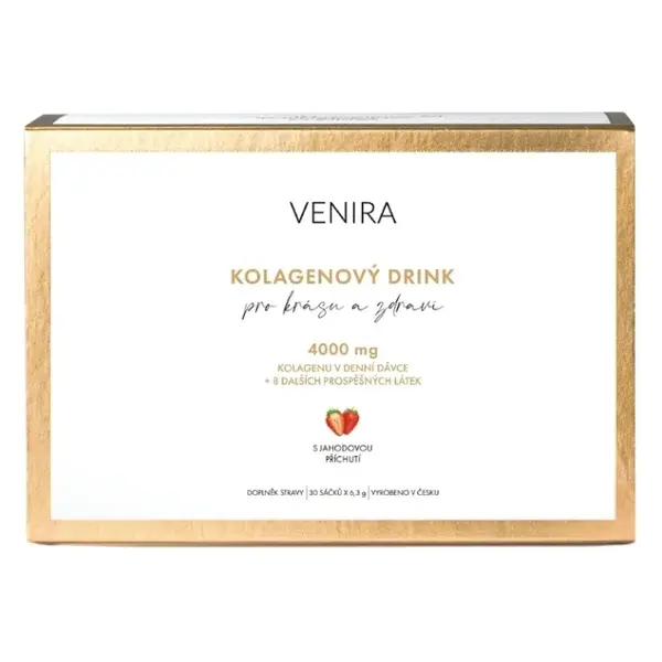 VENIRA Kolagenový drink pro vlasy, nehty a pleť jahoda 30 sáčků
