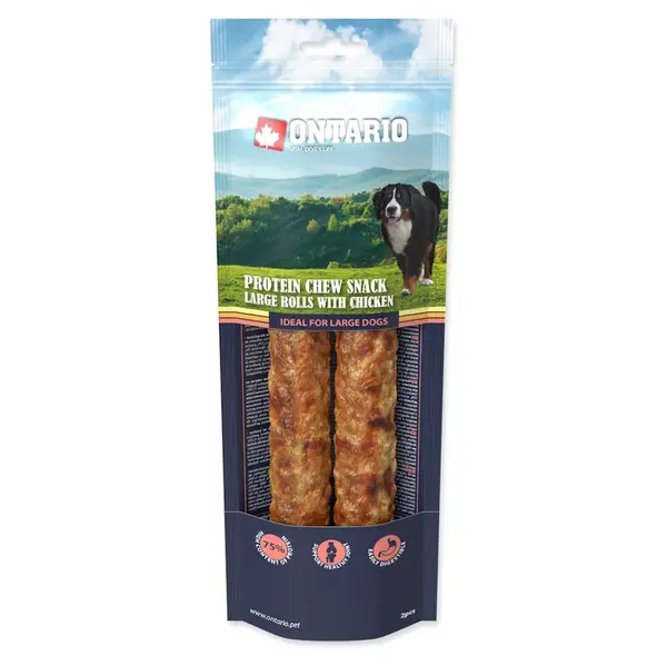 ONTARIO Žvýkací rolka velká Protein kuře 25,4 cm 2 kusy