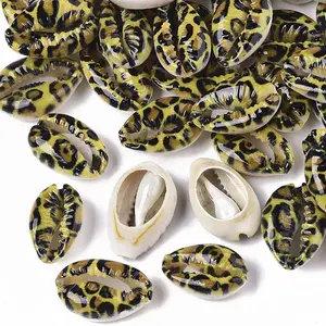 Printed Natural Cowrie Shell Beads