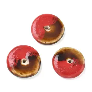 Vintage Handmade Two Tone Porcelain Beads