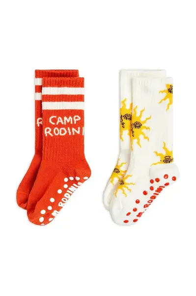 Dětské ponožky Mini Rodini Sun 2-pack červená barva, 2566010800