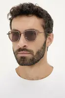 Sluneční brýle Zegna pánské, hnědá barva, EZ0256_4938E