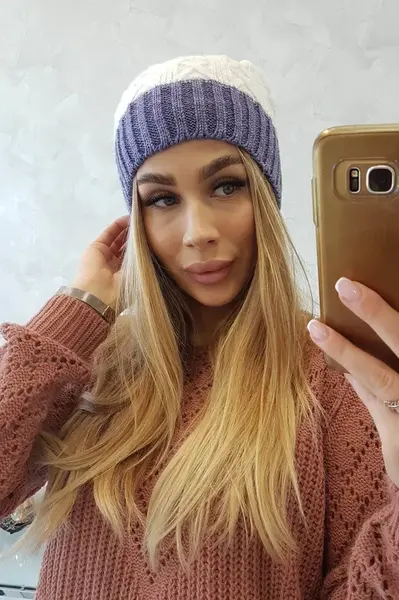 Kesi Bibiana fleecová čepice K264 tmavě šedá+bílá