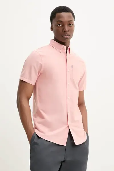 Bavlněná košile Superdry oranžová barva, regular, s límečkem button-down, M4010944A-F5M