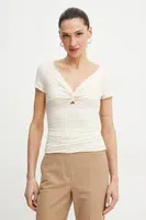 Tričko Guess CHARLOTTE béžová barva, W5GP15 KACM2