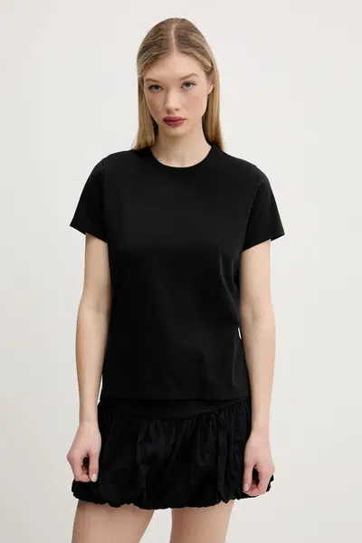 Bavlněné tričko Abercrombie & Fitch černá barva, KI139-5231