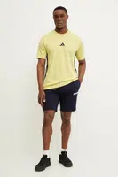 Bavlněné tričko adidas Essentials žlutá barva, s aplikací, JE6387