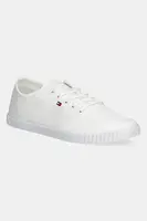 Tenisky Tommy Hilfiger CANVAS LACE UP SNEAKER bílá barva, FW0FW08641