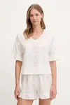 Bavlněné pyžamo United Colors of Benetton dámské, bílá barva, bavlněné, 4SHX3P03X