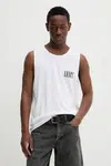 Bavlněné tričko Levi's GRAPHIC ROWER TANK bílá barva, A7642