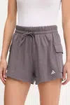 Kraťasy adidas Essentials dámské, fialová barva, high waist, JC5700
