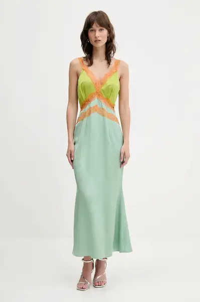 Šaty Never Fully Dressed zelená barva, maxi, NFDDR2099