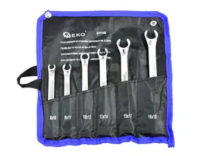 GEKO Očkové klíče na převlečené matice, 8-18 mm, v textilním pouzdře Červené barvy, sada 6 ks