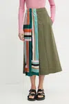 Sukně Weekend Max Mara zelená barva, midi, áčková, 2515101031600