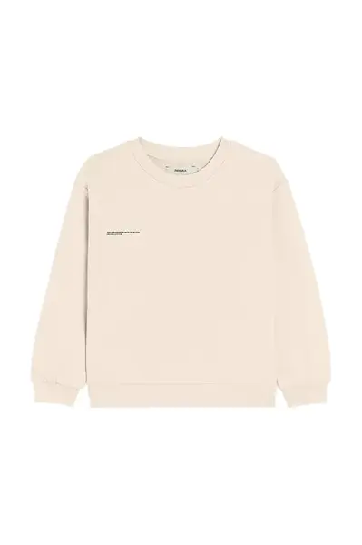 Mikina Pangaia BABY 365 MIDWEIGHT SWEATSHIRT béžová barva, hladká, 10000655