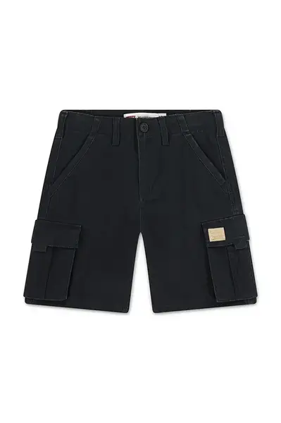 Dětské kraťasy Levi's TRADITIONAL CARGO SHORTS černá barva, nastavitelný pas, 9EM381
