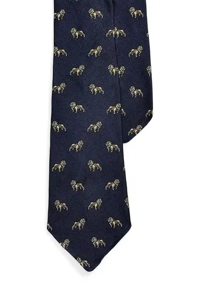Hedvábná kravata Polo Ralph Lauren tmavomodrá barva, 712971855