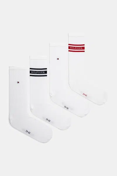 Ponožky Tommy Hilfiger 4-pack pánské, bílá barva, 701232606