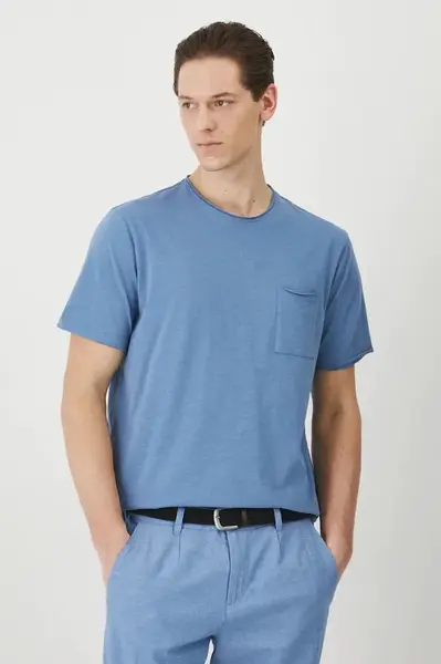 Bavlněné tričko Medicine pánské, modrá barva