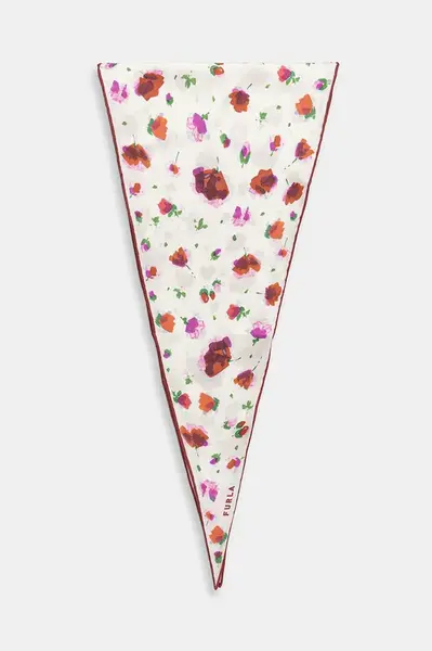 Hedvábný šátek Furla dámský, bílá barva, WT00071.BX3856.267004401