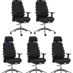 MERCURY 5PACK kancelářská židle SPINE černá s opěrkou hlavy (5 ks)