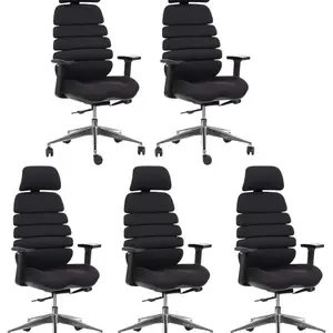 MERCURY 5PACK Ergonomická kancelářská židle SPINE černá s opěrkou hlavy (5 ks)