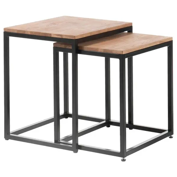MID.YOU KONFERENČNÍ STOLEK, černá, barvy dubu, dřevo, kov, 50/50/40 cm