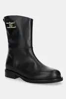 Dětské kožené boty Elisabetta Franchi černá barva, F4A5-E0445