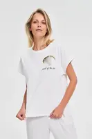 Marisse White Printed Blouse