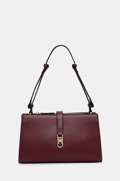 Kabelka Tommy Hilfiger vínová barva, AW0AW17718
