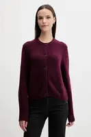 Kardigan s vlnou OUI dámský, vínová barva, 94462