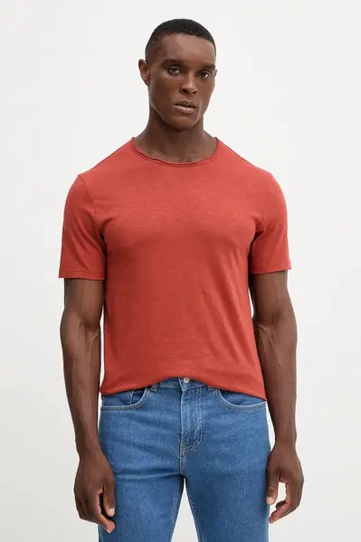 Bavlněné tričko United Colors of Benetton pánské, béžová barva, 3JE1J19A5