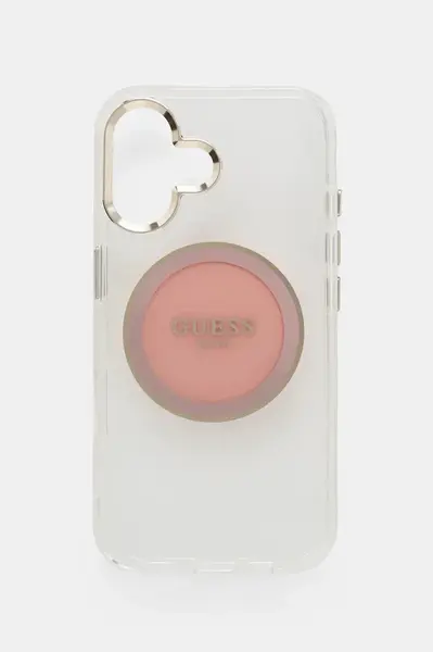 Obal na telefon Guess iPhone 16 růžová barva, GUHMP16SHTDRCEDP