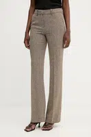 Kalhoty Ermanno Scervino dámské, hnědá barva, zvony, high waist, 57TP002ED0