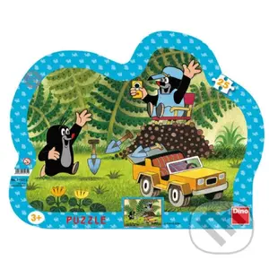 Krtek se žlutým autem - Zdeněk Miler - puzzle z kategorie 15 - 60 dílků