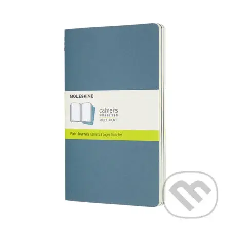 Moleskine – sada 3 stredných čistých zápisníkov Cahiers – modrá