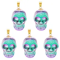 5Pcs Electroplate K9 Glass Pendants