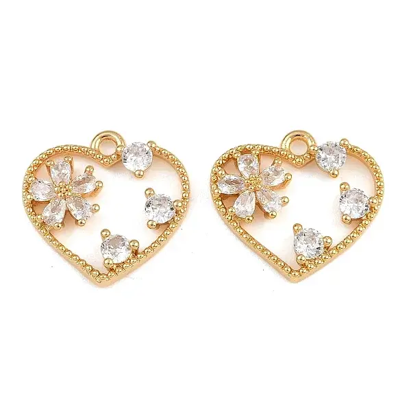 Brass Micro Pave Cubic Zirconia Pendants