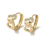 Brass Micro Pave Cubic Zirconia Hoop Earring