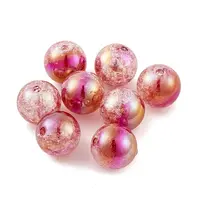 UV Plating Rainbow Iridescent Two Tone Acrylic Beads