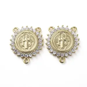 Brass Micro Pave Cubic Zirconia Chandelier Component Links