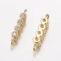 Brass Micro Pave Cubic Zirconia Links