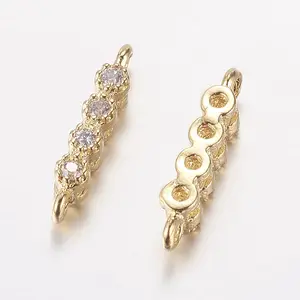 Brass Micro Pave Cubic Zirconia Links
