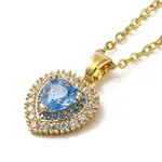 Brass Rhinestone and Glass Pendant Necklaes