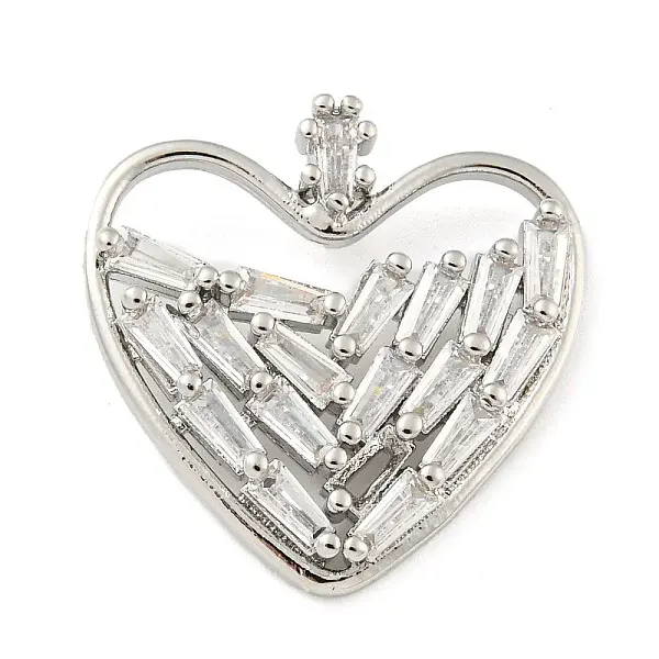 Rack Plating Brass Micro Pave Cubic Zirconia Pendants