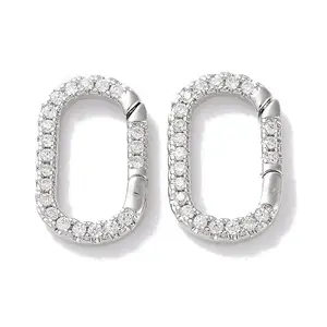 Rack Plated Brass Micro Pave Cubic Zirconia Clasps