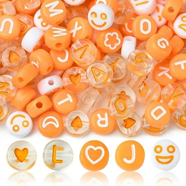 200Pcs Flat Round Acrylic Enamel Beads