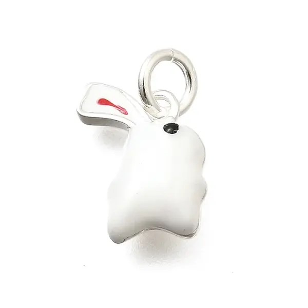 925 Sterling Silver White Enamel Charms