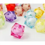 Mixed Color Transparent Acrylic Faceted Cube Beads
